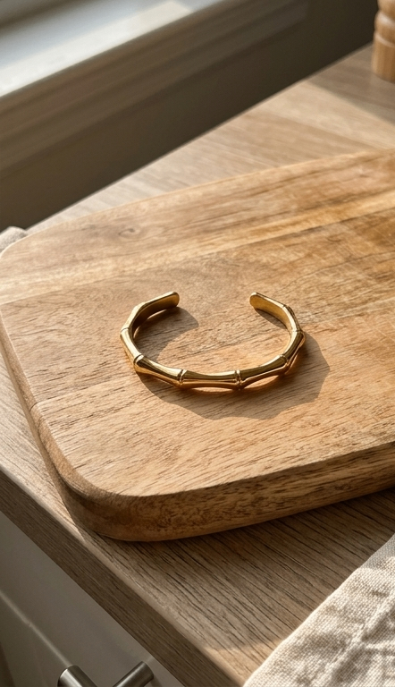Gold Plated Bamboo Cuff Bracelet