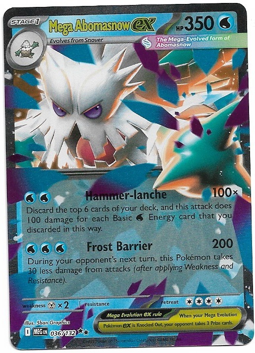 Pokemon Mega Abomasnow ex 036/132 Mega Evolution Non-Holo NM
