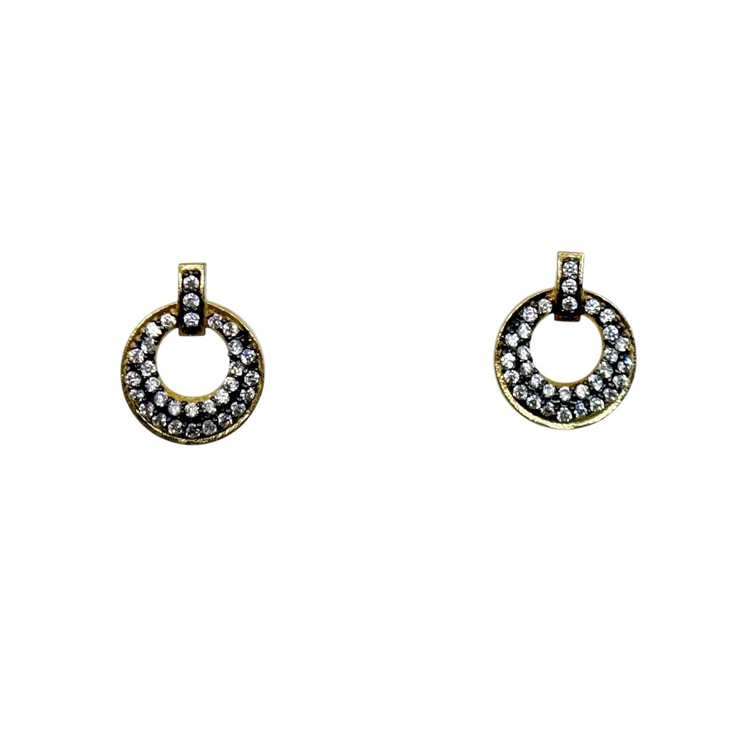 FAS Gold Vermeil sterling silver cubic zirconia stud earrings - photo 2