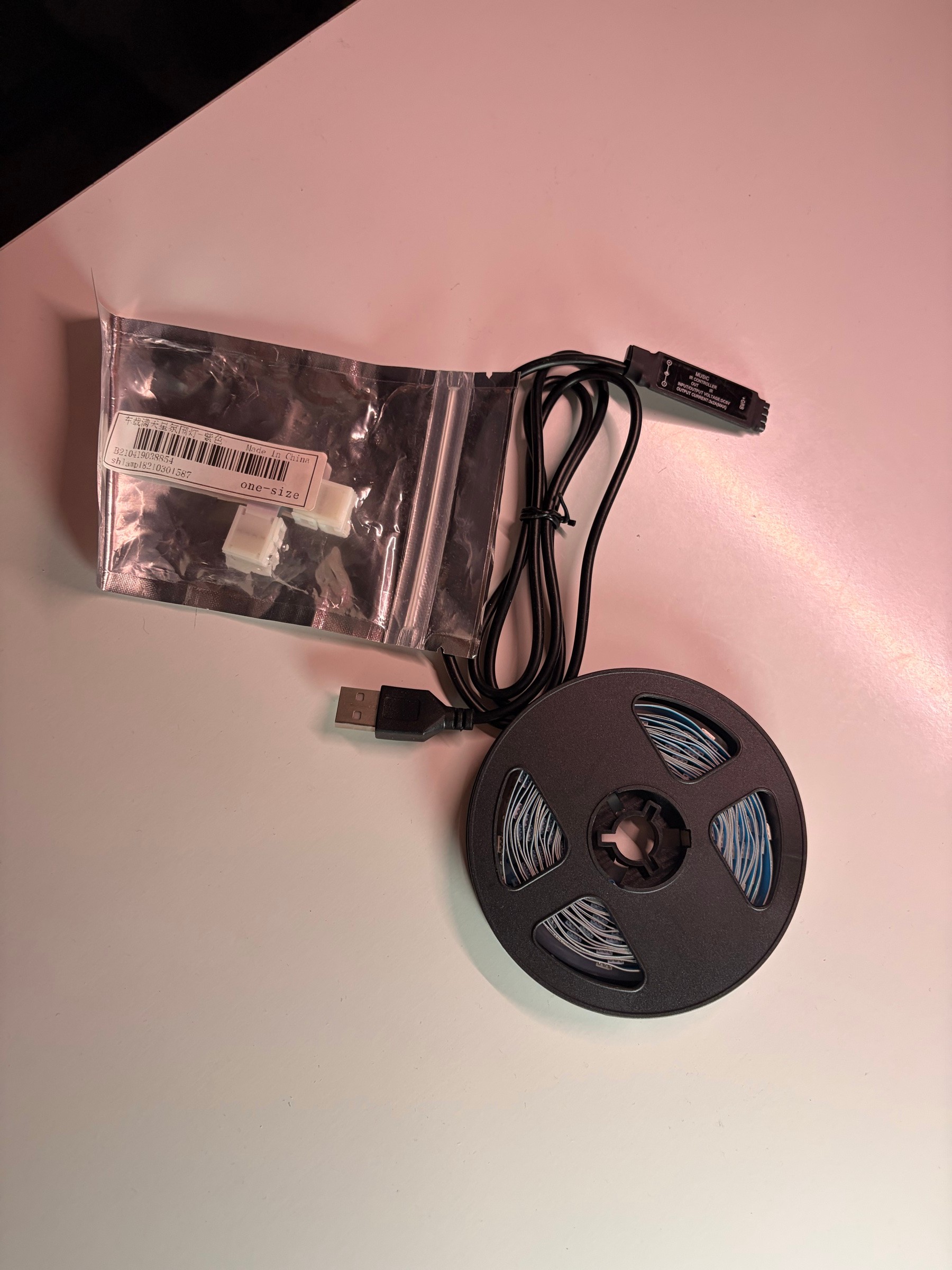 USB RGB LED strip light kit w/ music remote