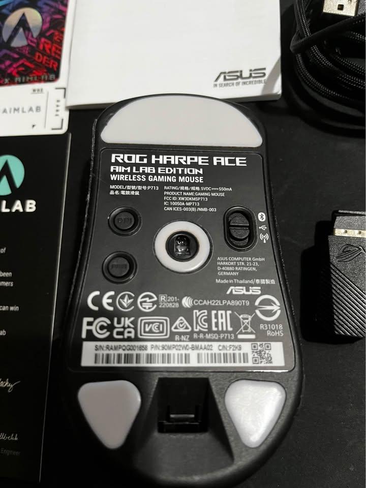ASUS ROG Harpe Ace Aim Lab – Wireless – USB Dongle – Like New - photo 2