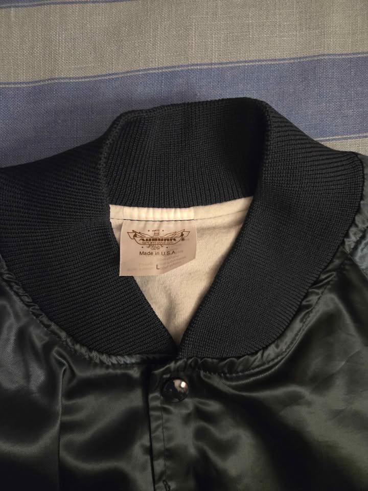 BOMBER JACKET LARGE IN SHINY DARK TEAL COLOURWAY COTTON LINING - photo 3