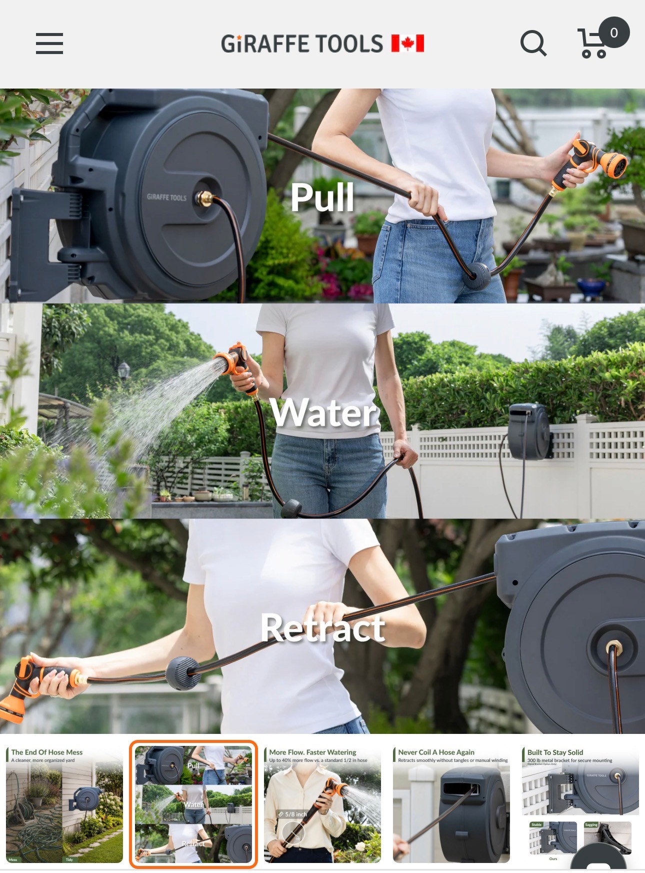 Retractable Garden Hose Reel-5/8in-90ft  Locking System UV proof - photo 3