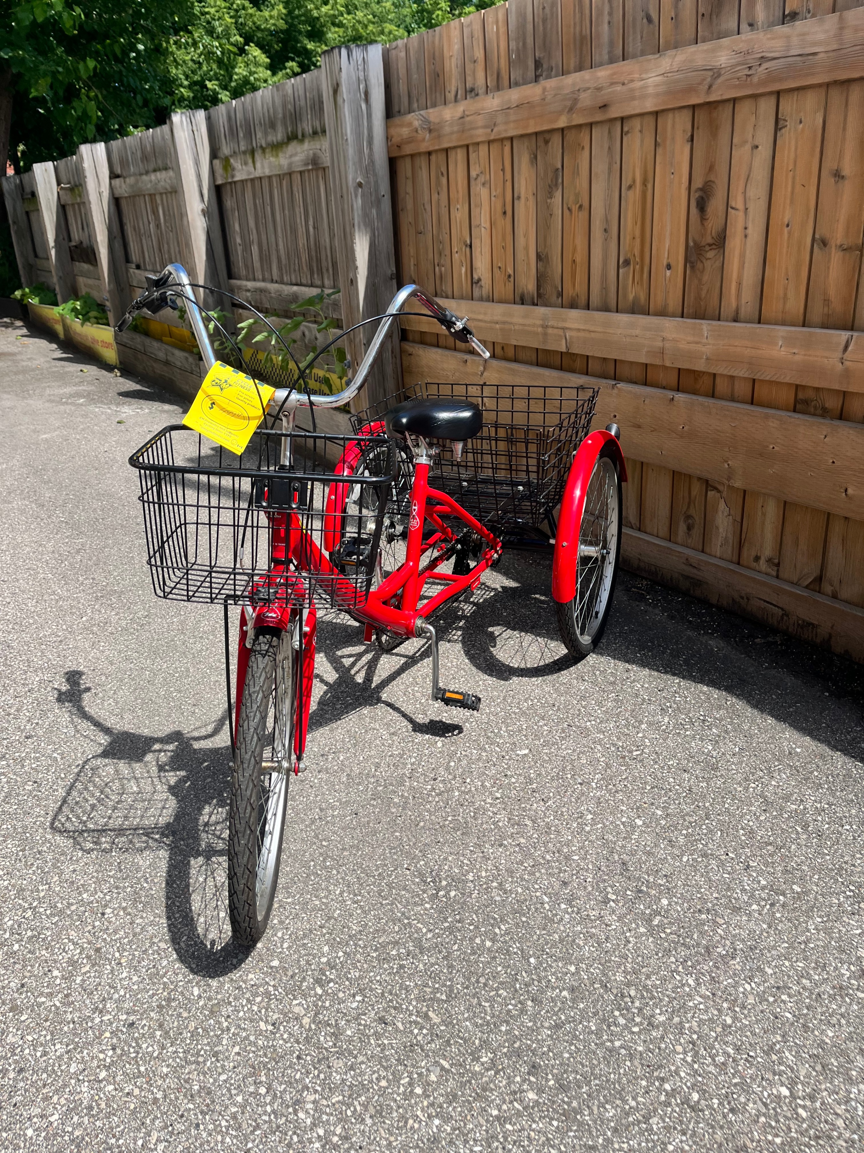 Adult Refurbished Red Tricycle with Basket