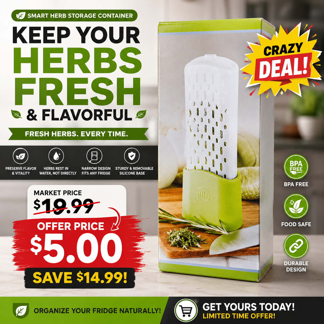 Herb Keeper Fresh Herb Storage Container - photo 4