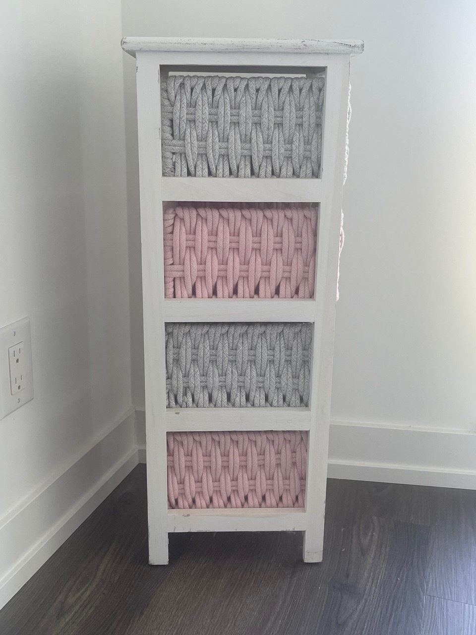 White Storage Tower with 4 Fabric Storage Baskets - photo 3