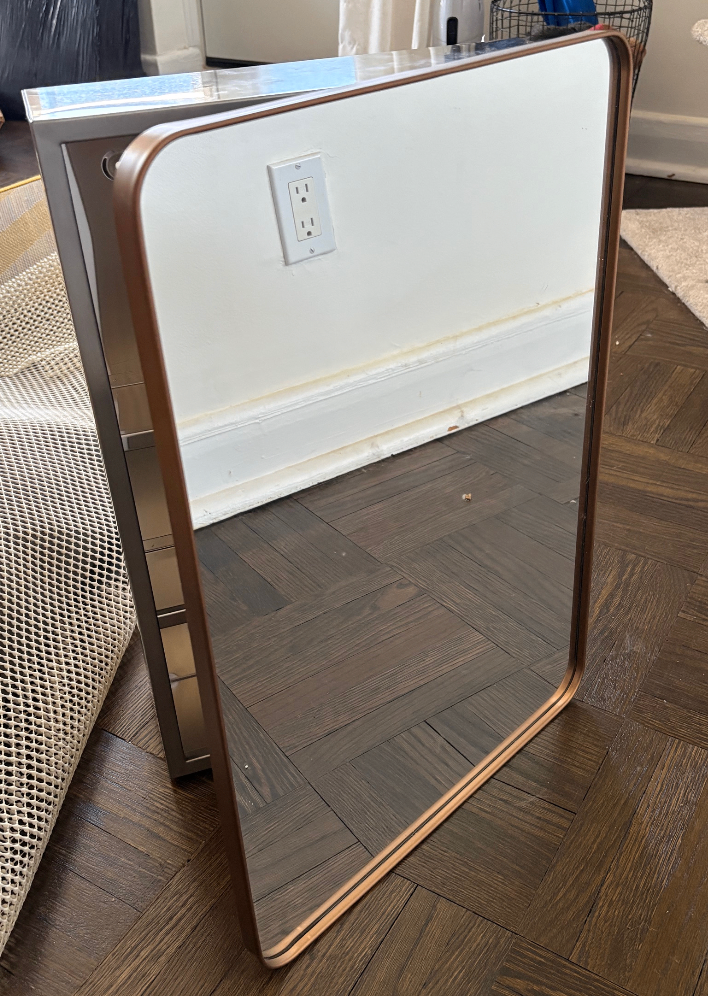 New Gold Bathroom Mirror Surface Mount Vanity Medicine Cabinet