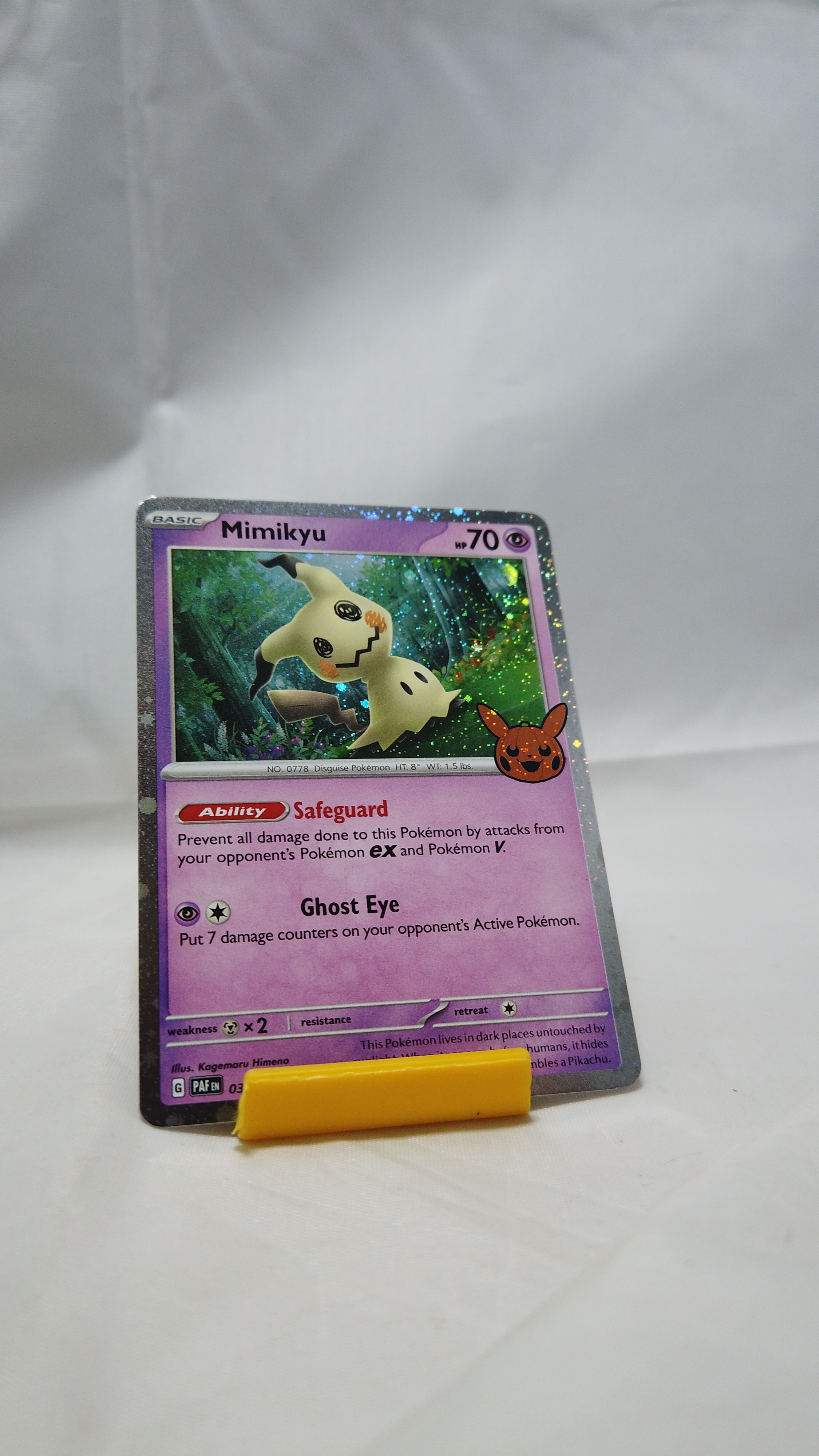 Pokemon Mimikyu 038/091 Paldean Fates Pumpkin Stamp Holo Promo N
