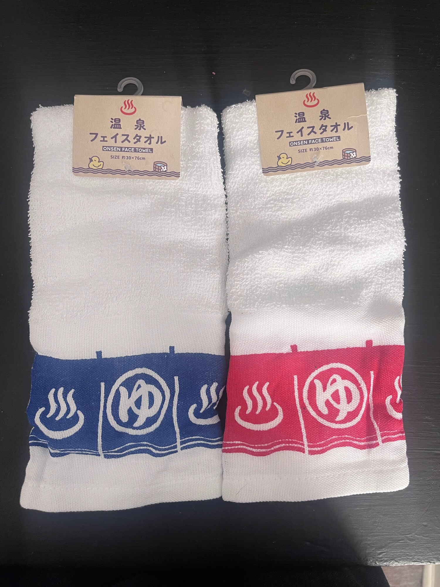Japan Onsen Face Towel Set - Blue & Pink