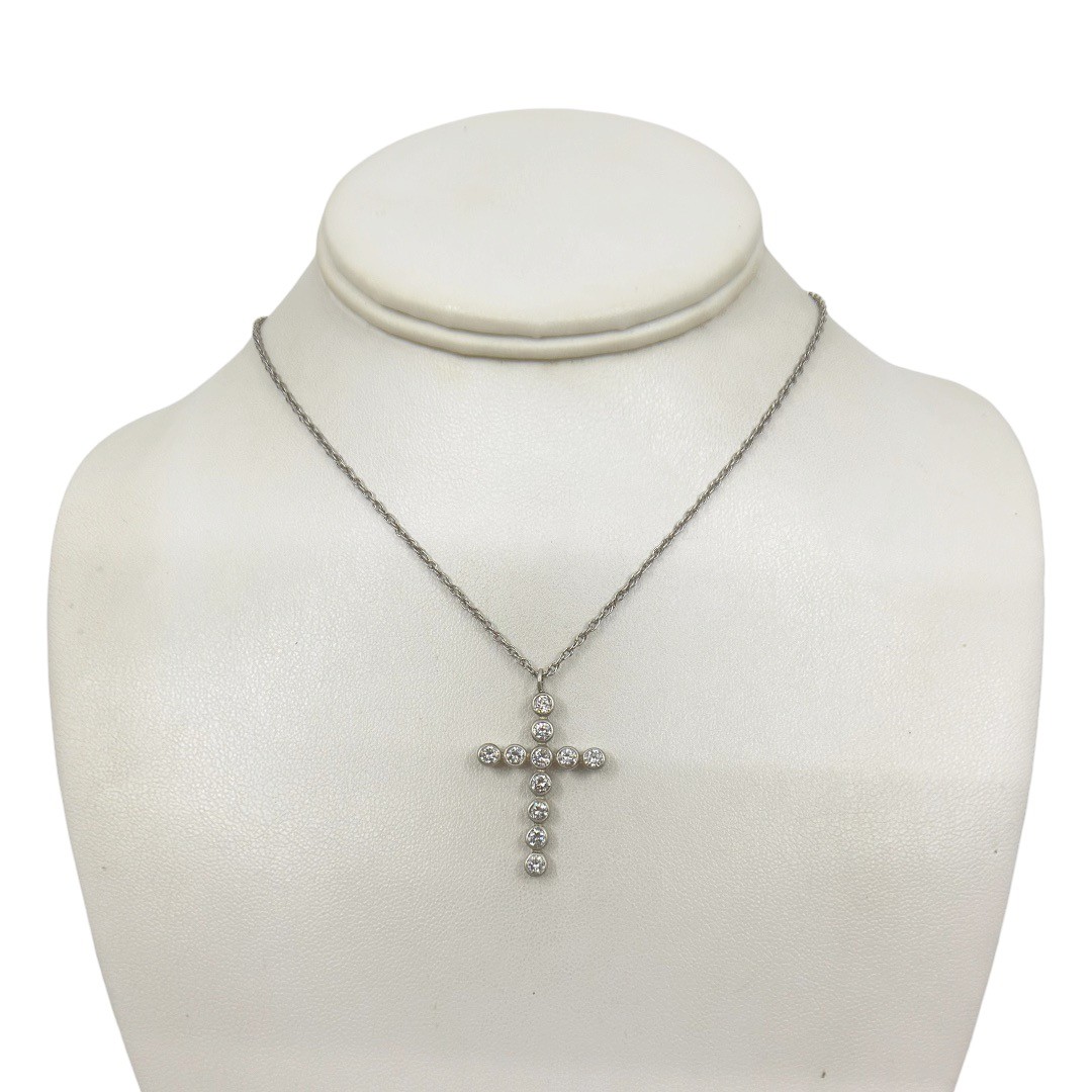 925 Sterling silver cubic zirconia cross pendant - photo 4