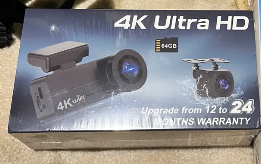 4K Ultra HD Dash Cam with 64GB Card