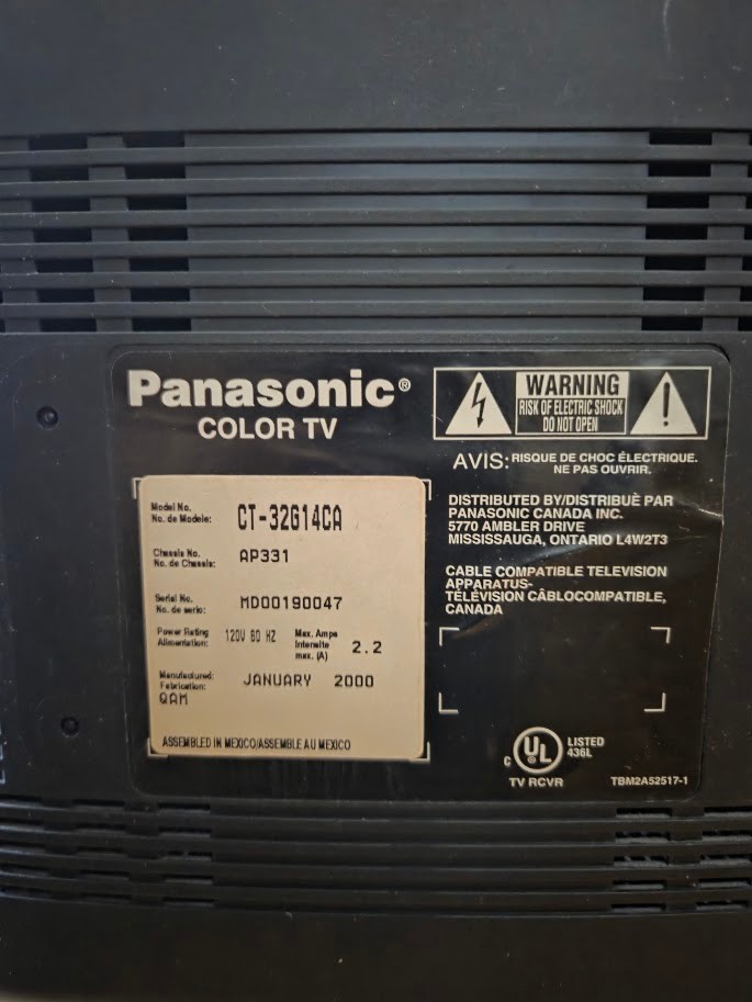 Vintage Panasonic 32" CRT Tube TV – Retro Gaming – Works Great - photo 3