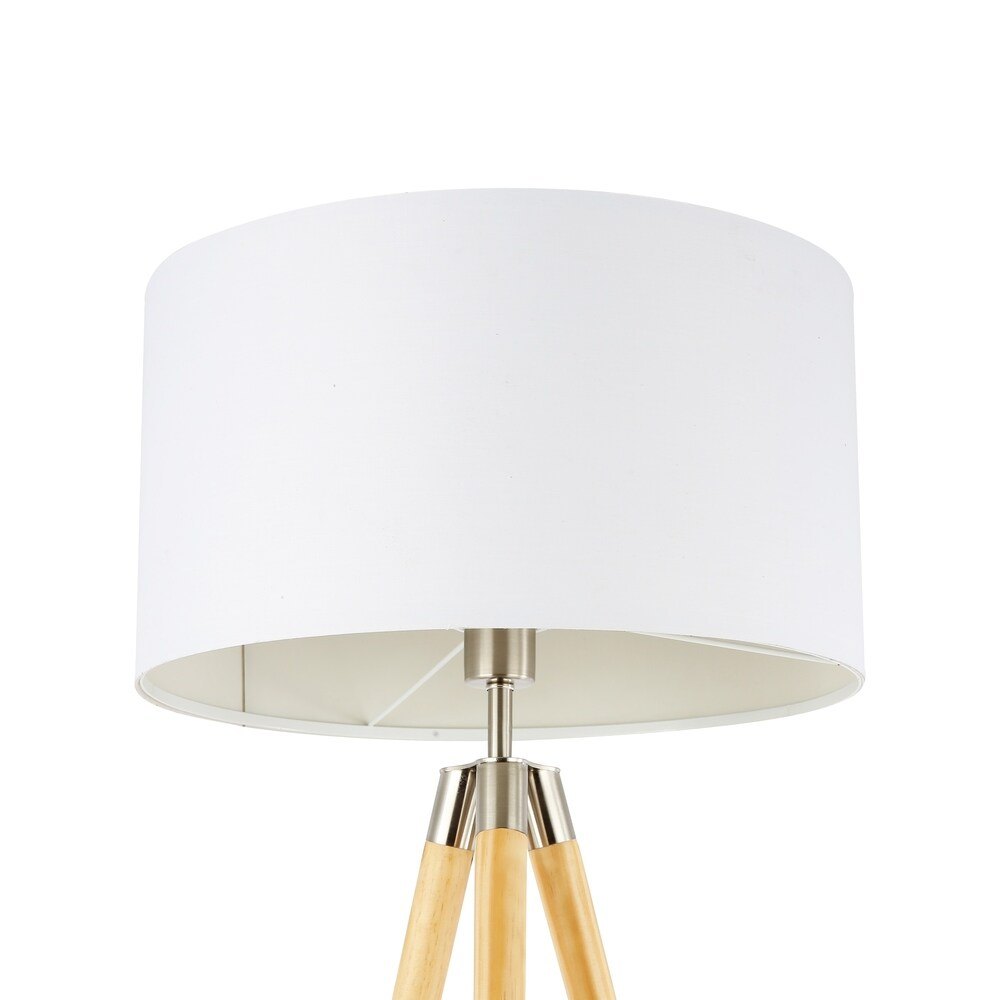 Tripod Floor Lamp with White Drum Shade - photo 2
