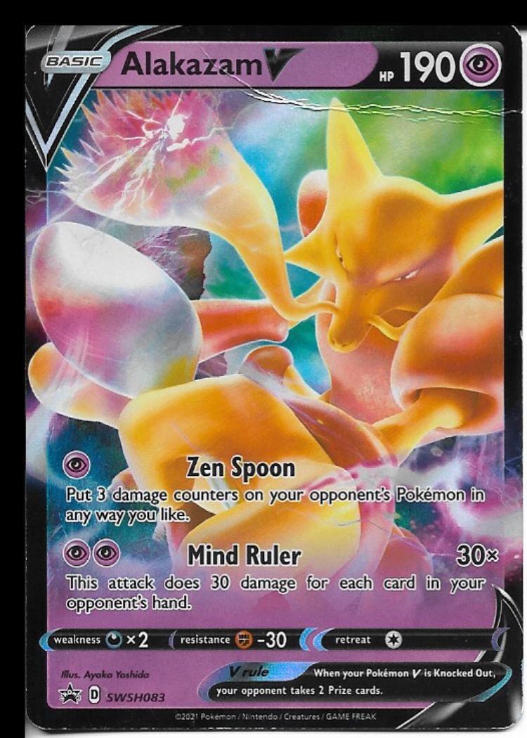 Pokemon Alakazam V SWSH083 Black Star Promo Holo DMG