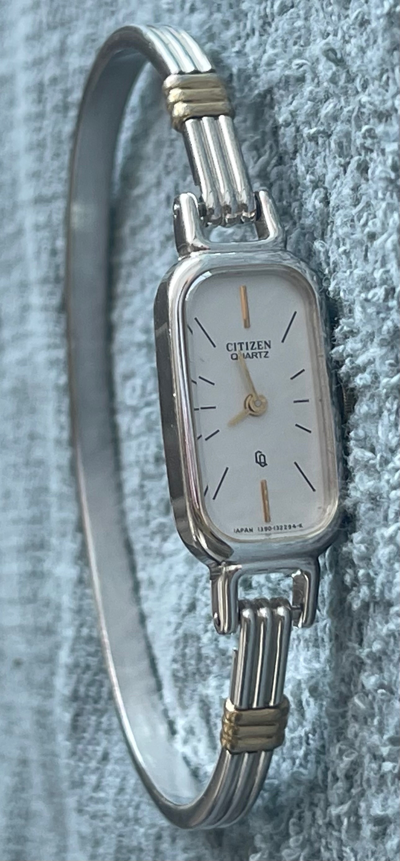 Vintage 1981 Citizen Two-Tone Palladium Bangle Watch