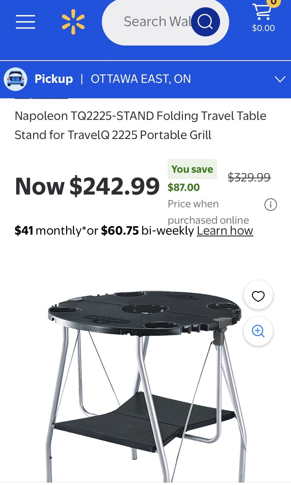 Napoleon TravelQ Collapsible Portable BBQ Stand for TQ2225 Gas