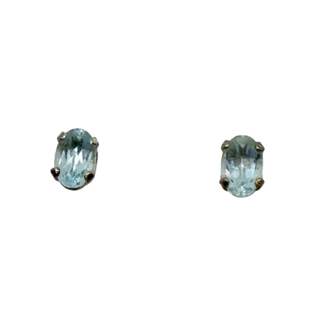 Sterling silver blue topaz stud earrings - GM1009 - photo 2
