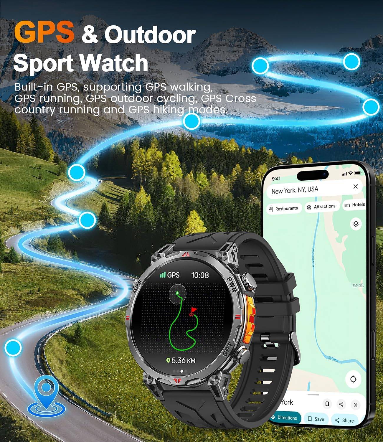 GPS Military Smart Watches for Men - photo 2