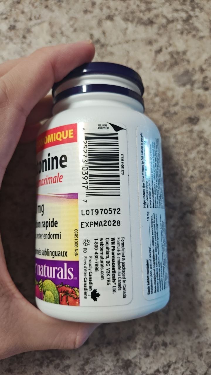 Webber Naturals Melatonin 10mg – 142/150 Tablets – Exp May 2028 - photo 3
