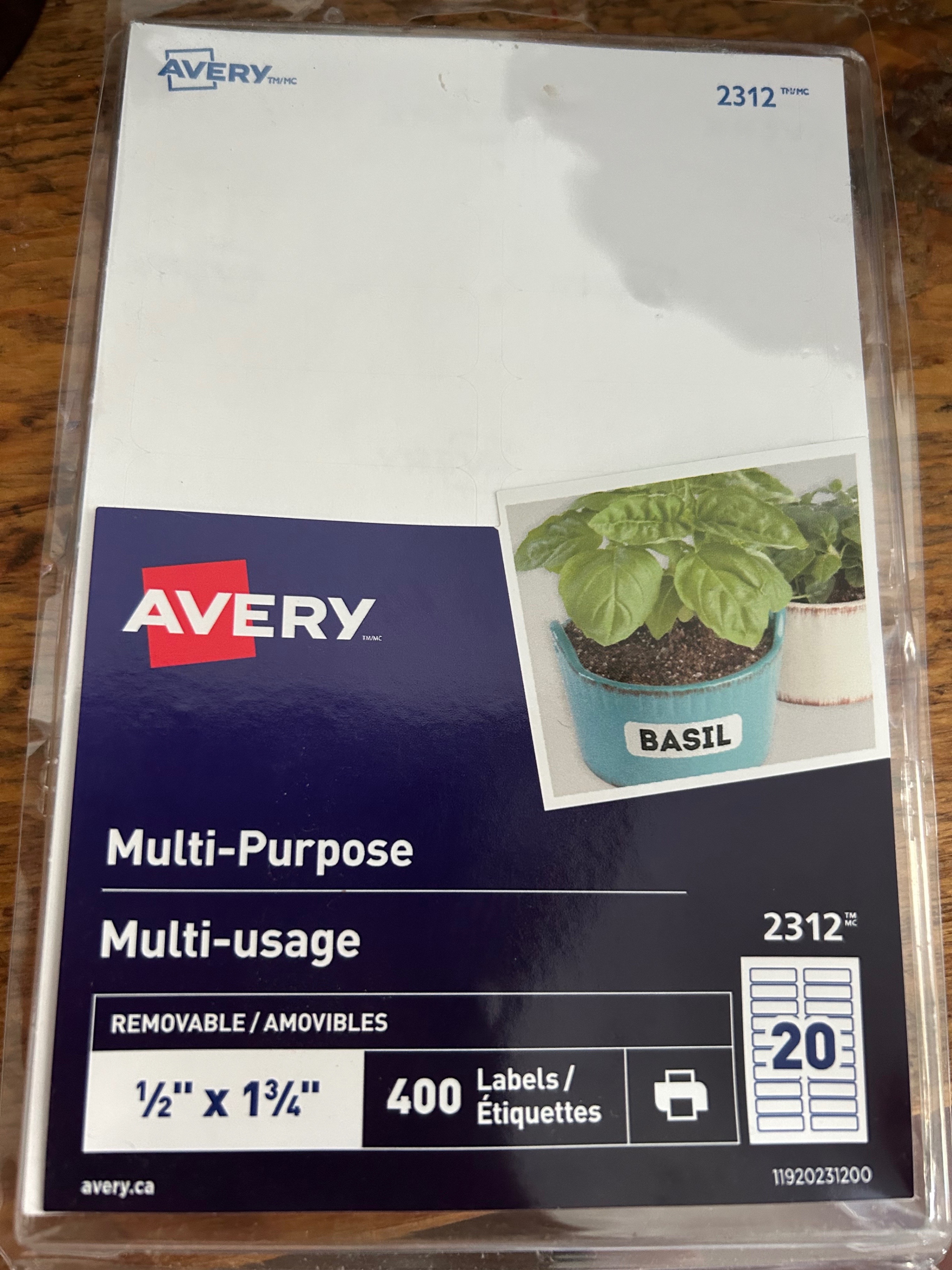Removeable Multi-Purpose Labels, 400 pcs, .5in x 1.75in