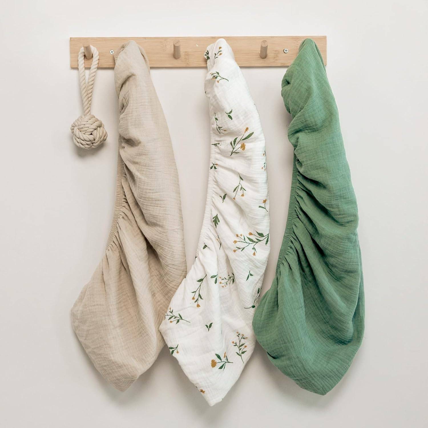 Baby Muslin Bassinet Sheets 3 Pack - Green - photo 2