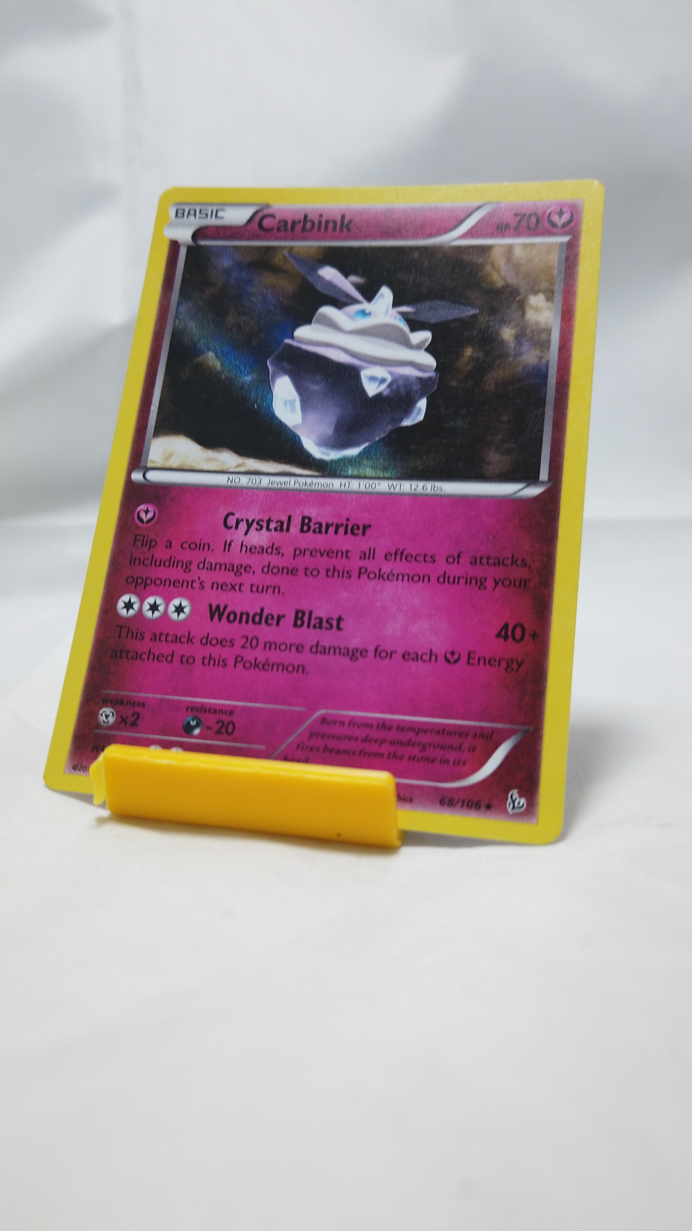 Pokemon Carbink 68/106 Flashfire Holo Rare LP - photo 3