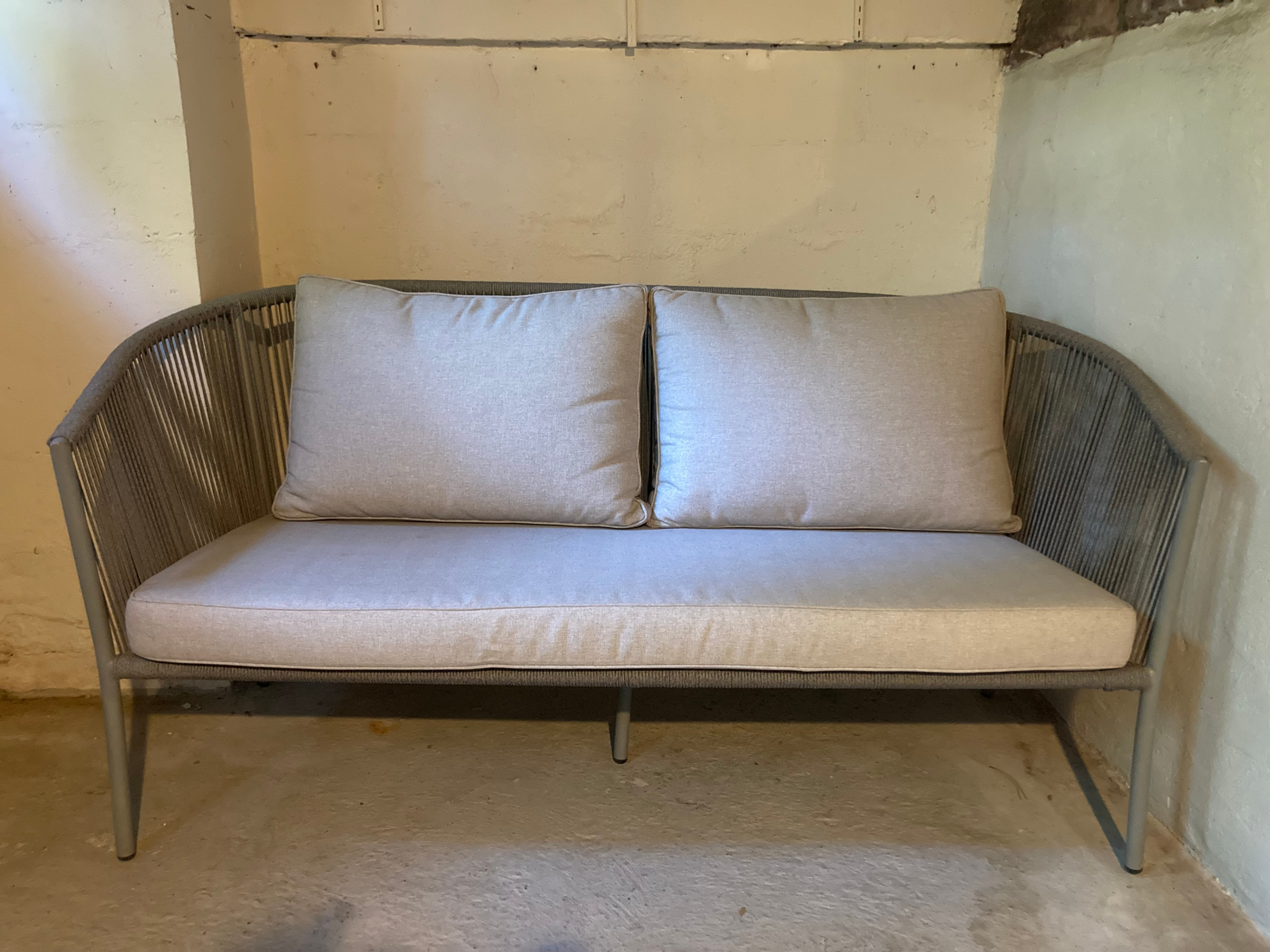 Grey Woven Outdoor Sofa and 2 Chairs (three pieces)