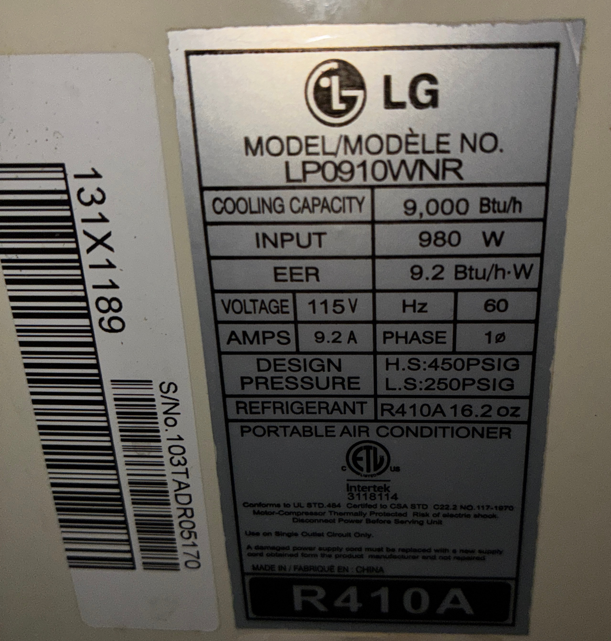 LG Portable Air Conditioner CHEAP!! - photo 2