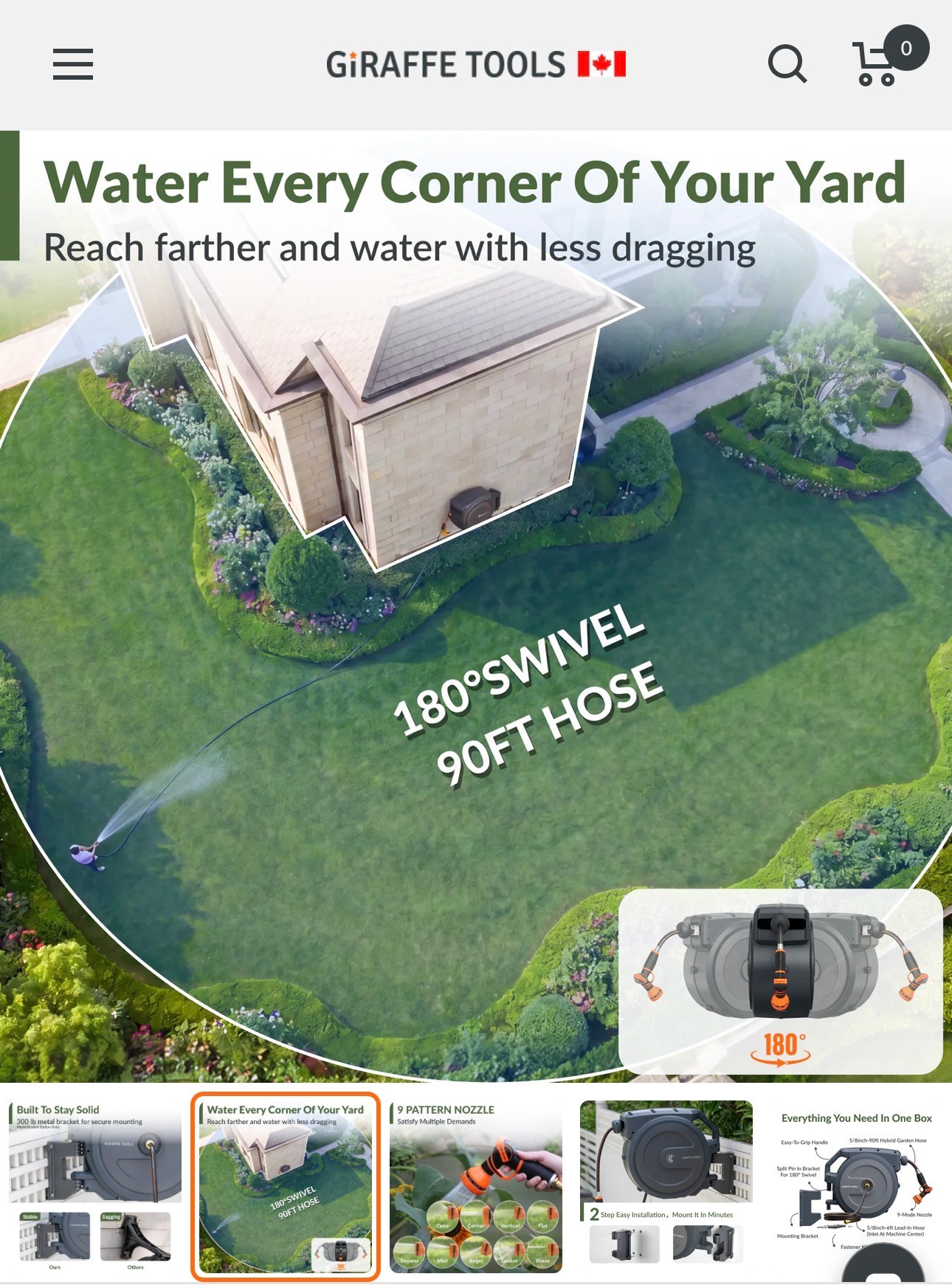 Retractable Garden Hose Reel-5/8in-90ft  Locking System UV proof - photo 5