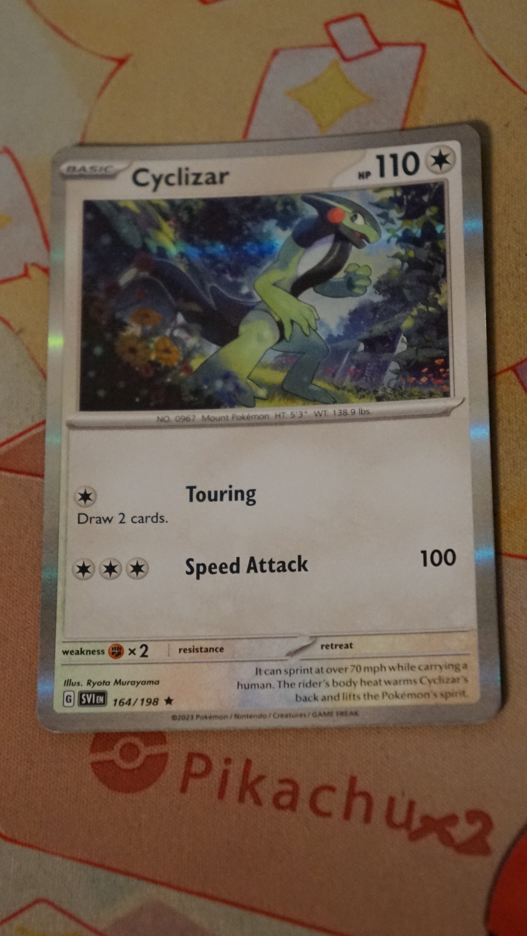 Pokemon Cyclizar 164/198 Scarlet & Violet Base Holo P - photo 3