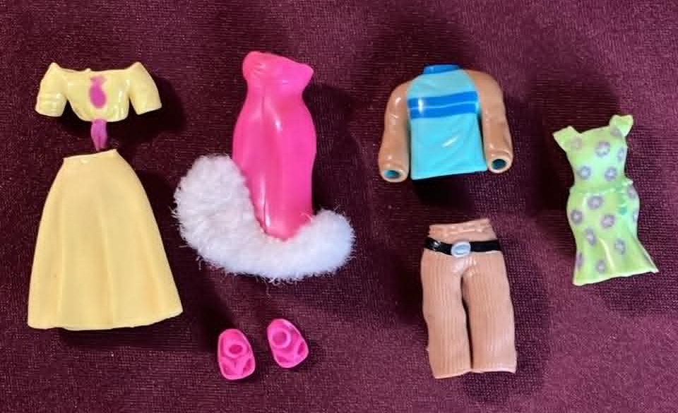 Polly Pocket Plastic Clothes Lot - Set of 7