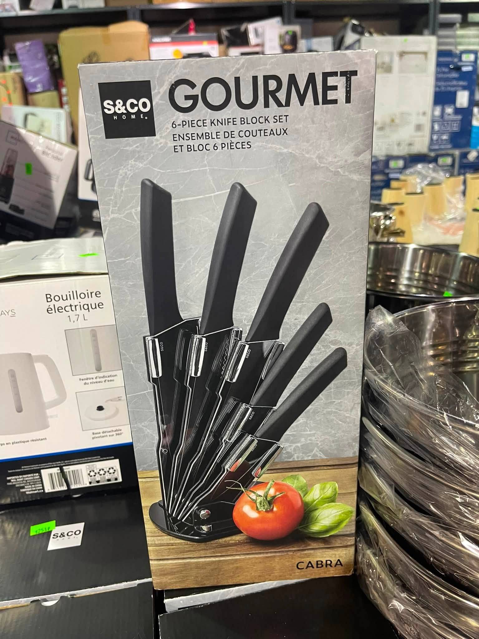 Kitchen Knife Set with Block, 6 PCS High Carbon Stainless Steel