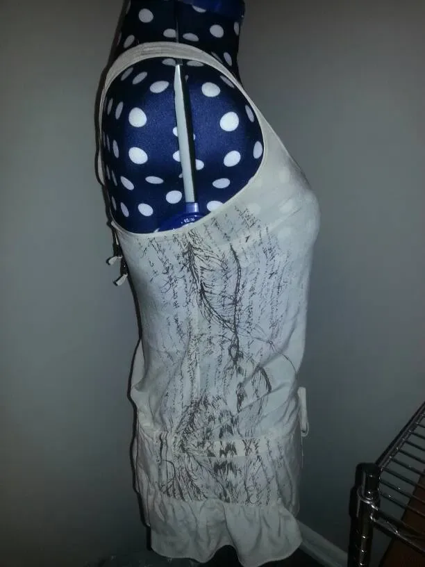Like-New 100% Silk Guess Los Angeles Open Backed Shirt