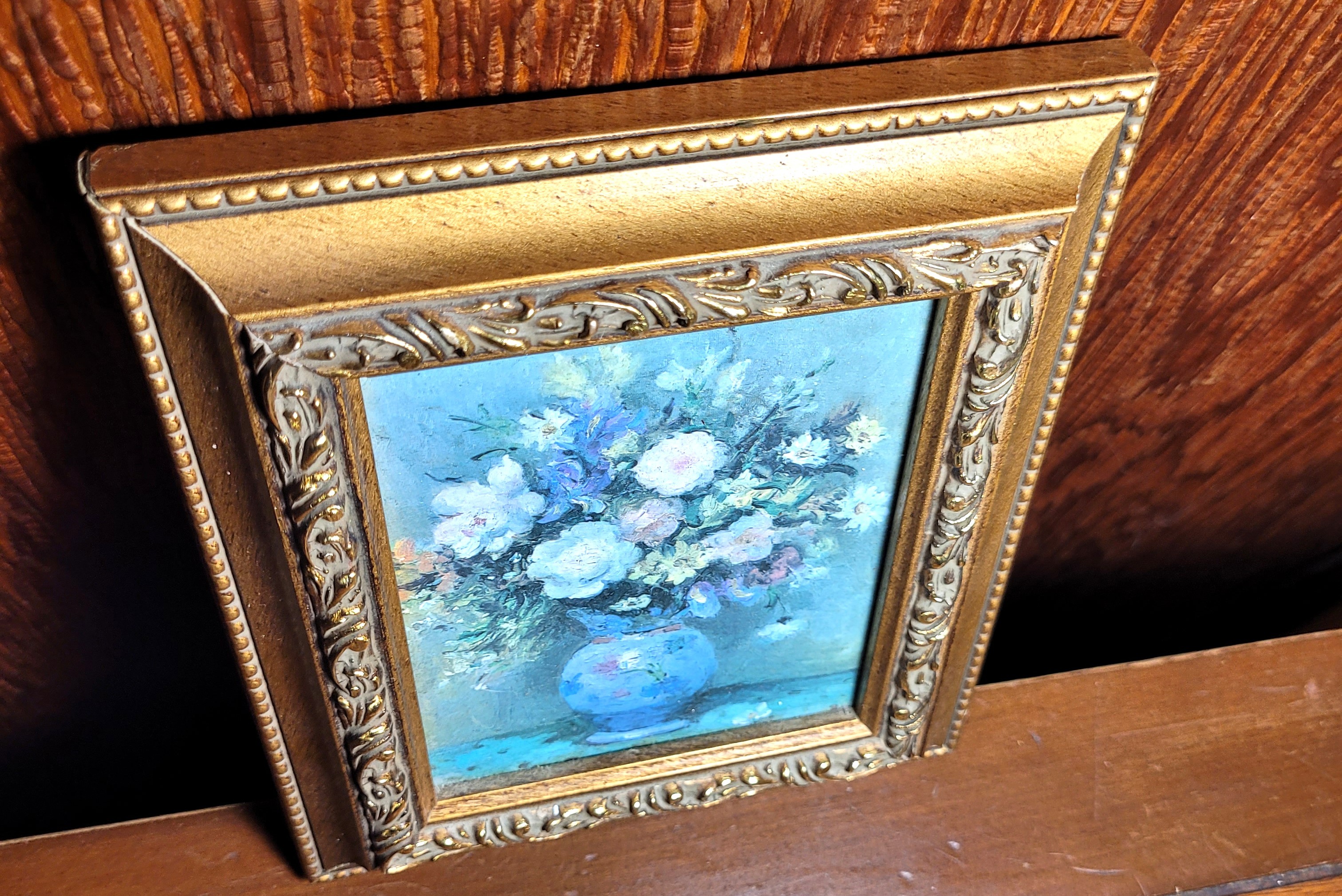 1990s Bombay Company Framed Art Print "Peonies / Iris" by Dyf - photo 2