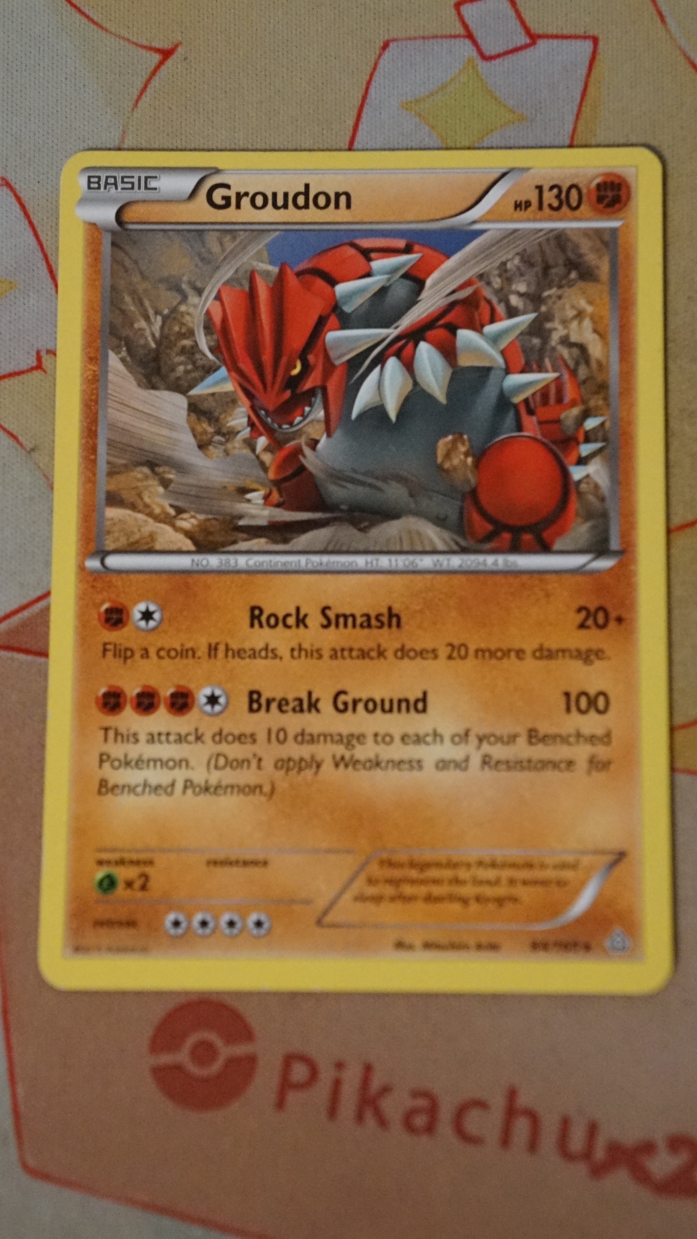 Pokemon Groudon 84/160 Primal Clash Non-Holo LP - photo 3
