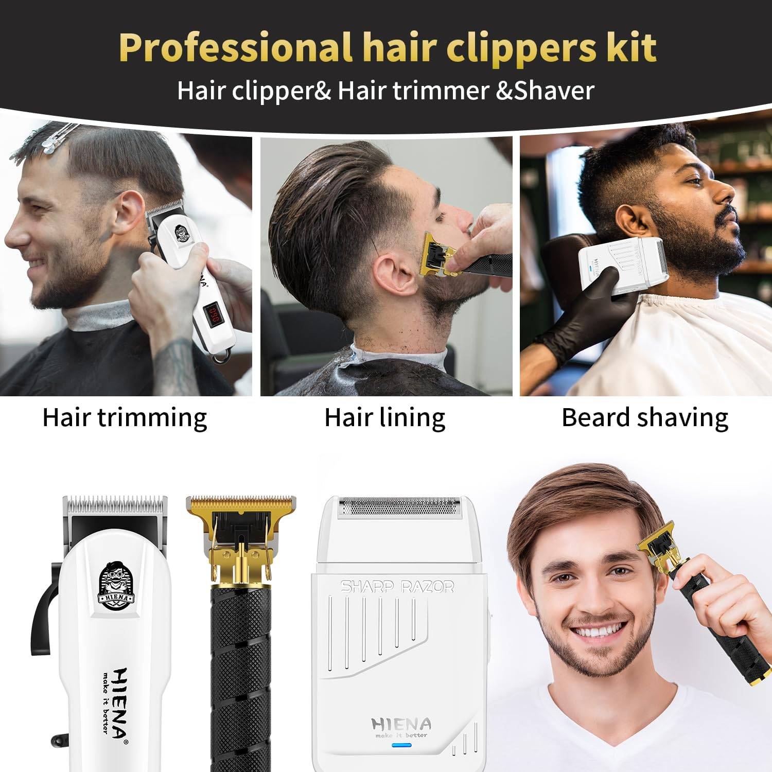 NEW~ HIENA PRO Hair Clipper & Beard Trimmer Kit - photo 2