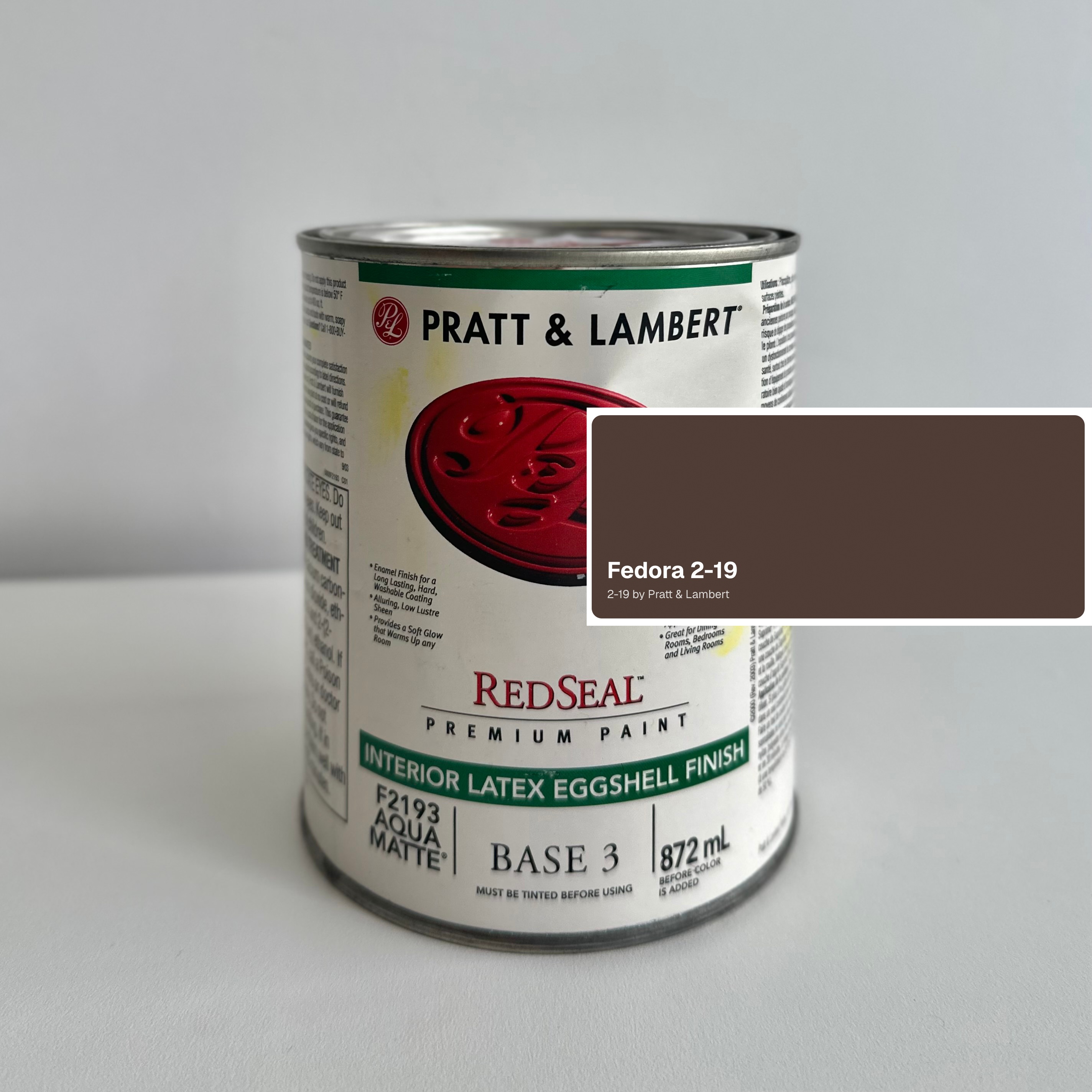 Pratt & Lambert Interior Latex Eggshell Quart - Fedora 2-19