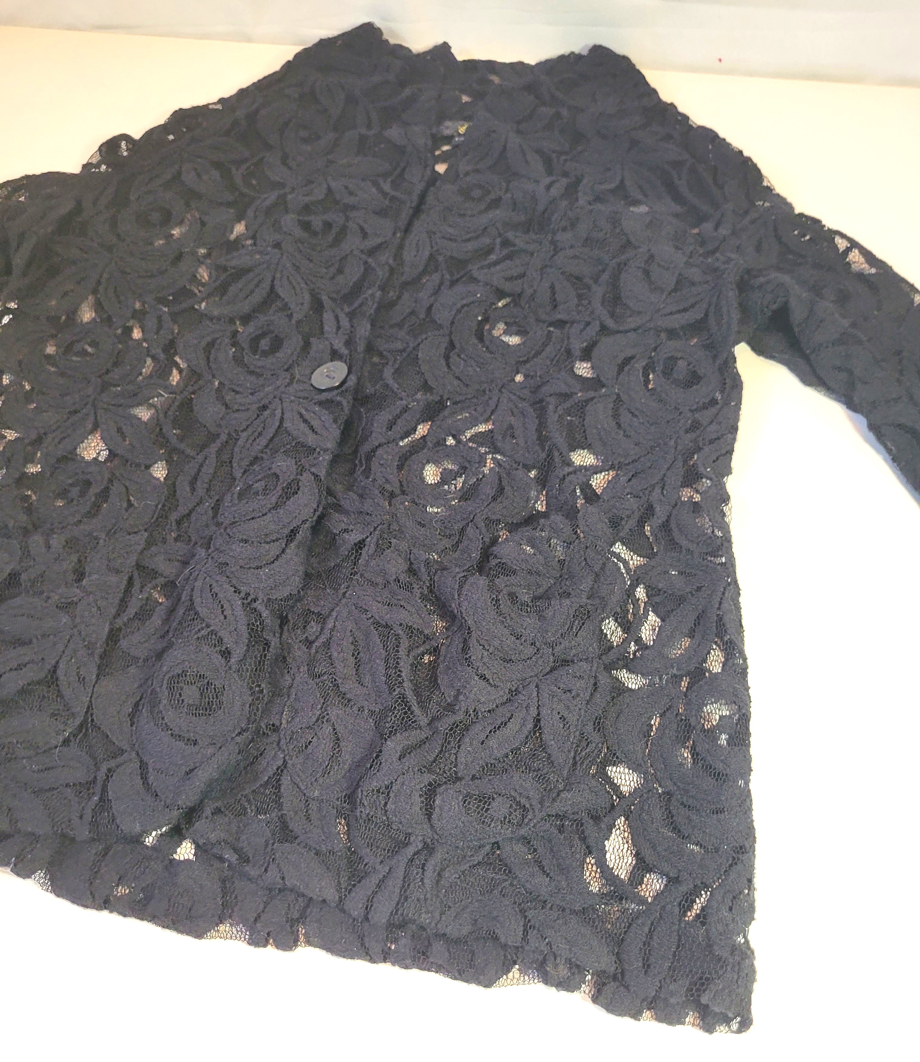 g:21 George Black Floral Lace Single-Button Blazer Jacket Size L - photo 4