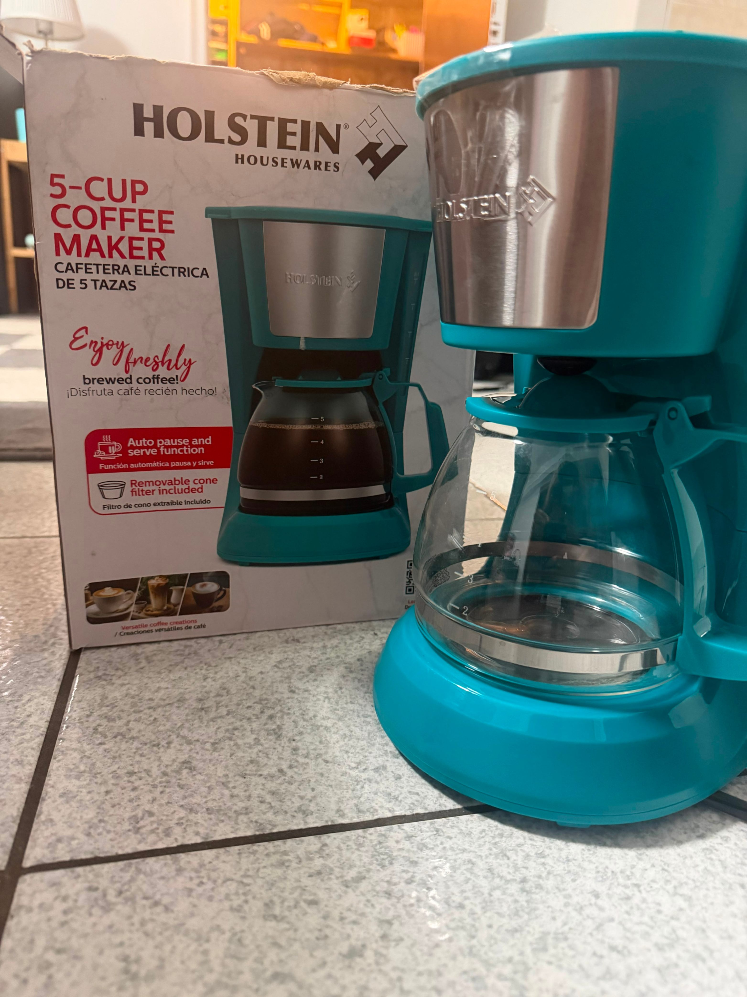 Holstein Housewares 5-Cup Coffee Maker – Teal - photo 4