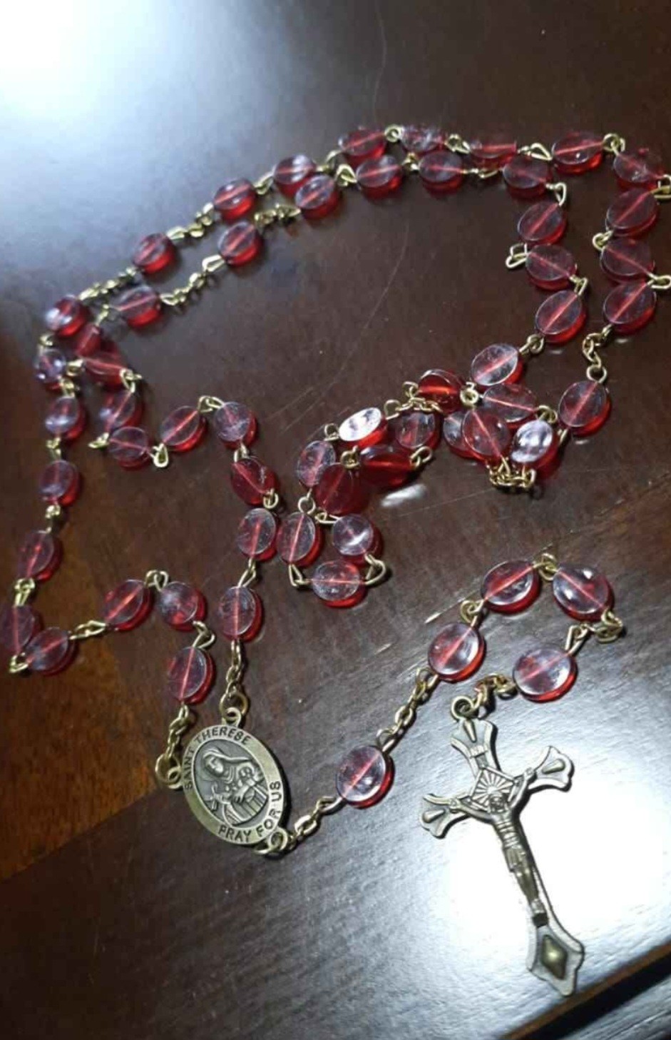 2 Vintage Rosaries with pouch Ron cross Imprint