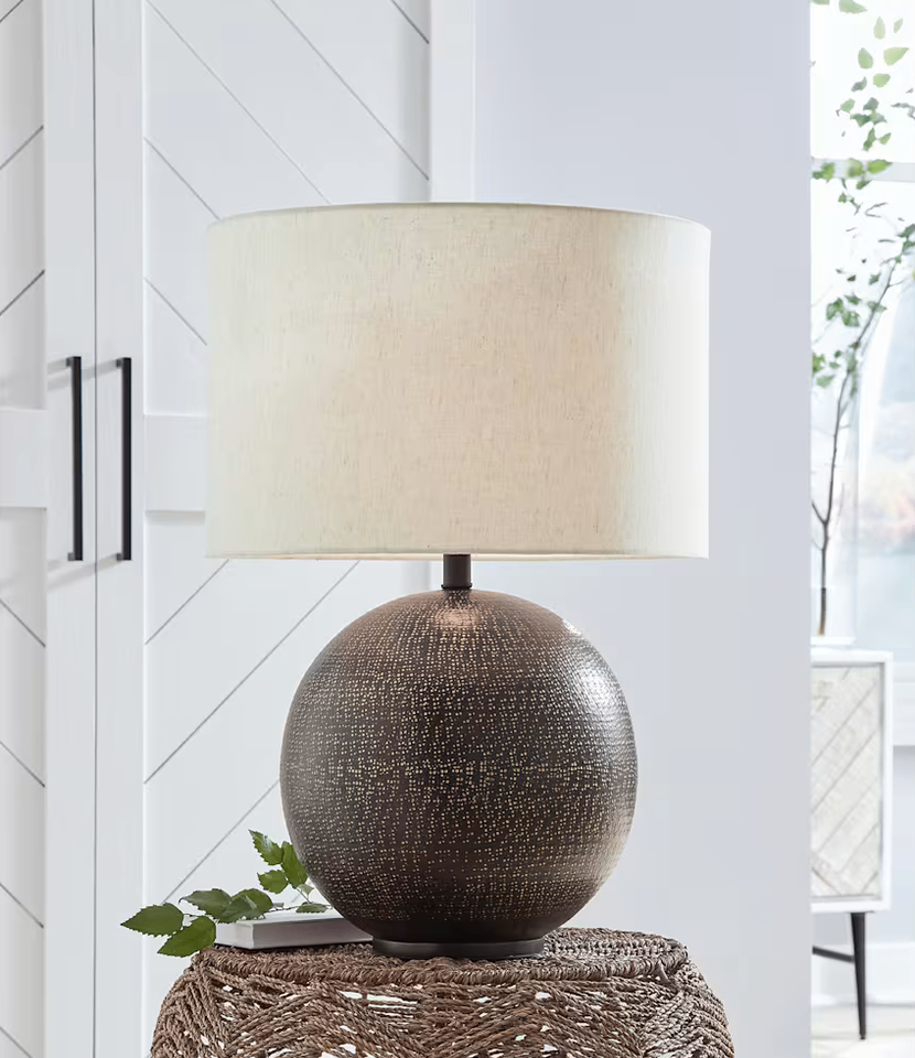Ashley Furniture Hambell Black & Gold Table Lamp - New - photo 5