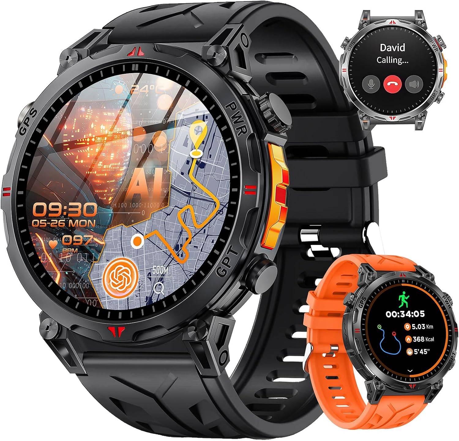 GPS Military Smart Watches for Men