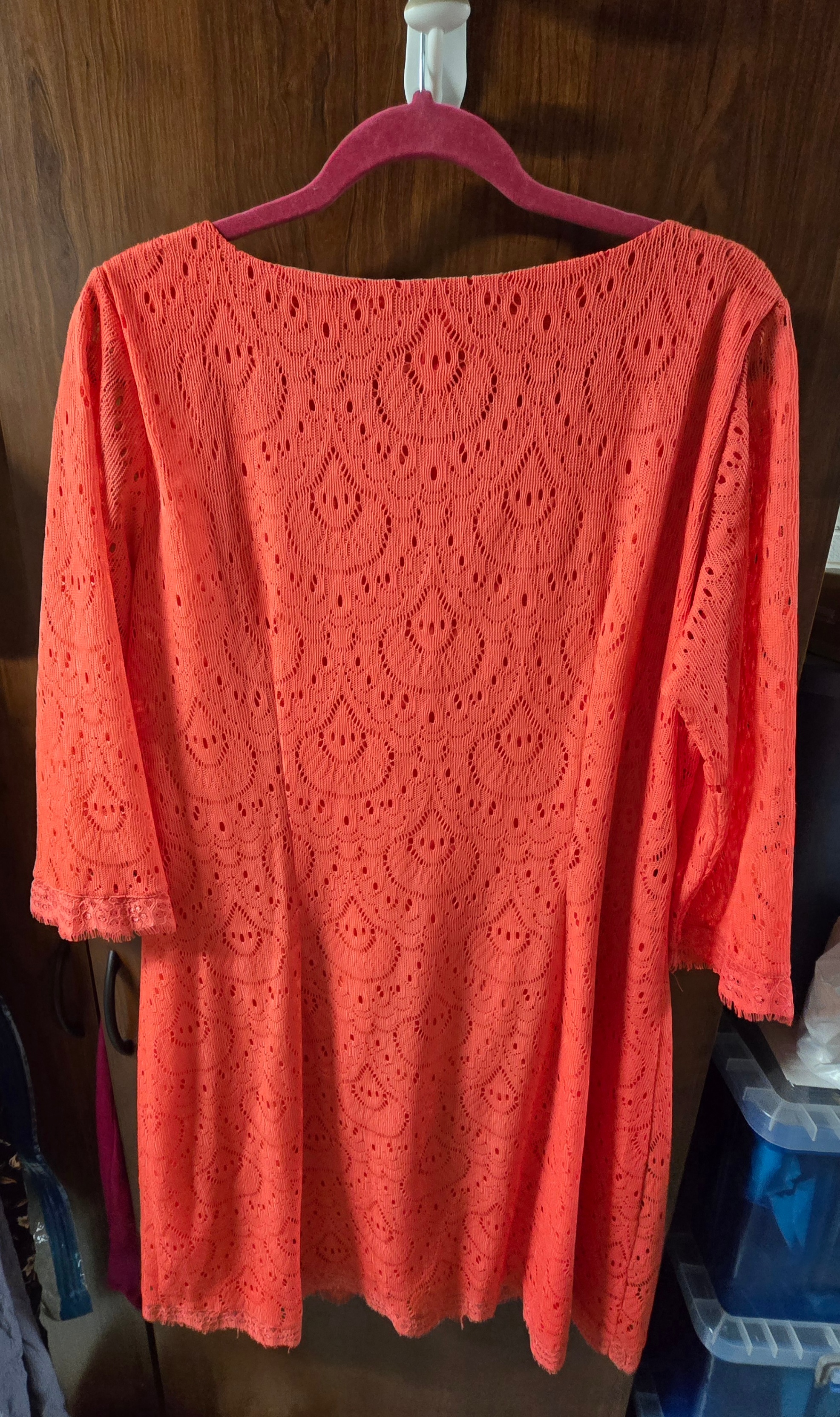 Orange Lace Cocktail length dress - photo 2