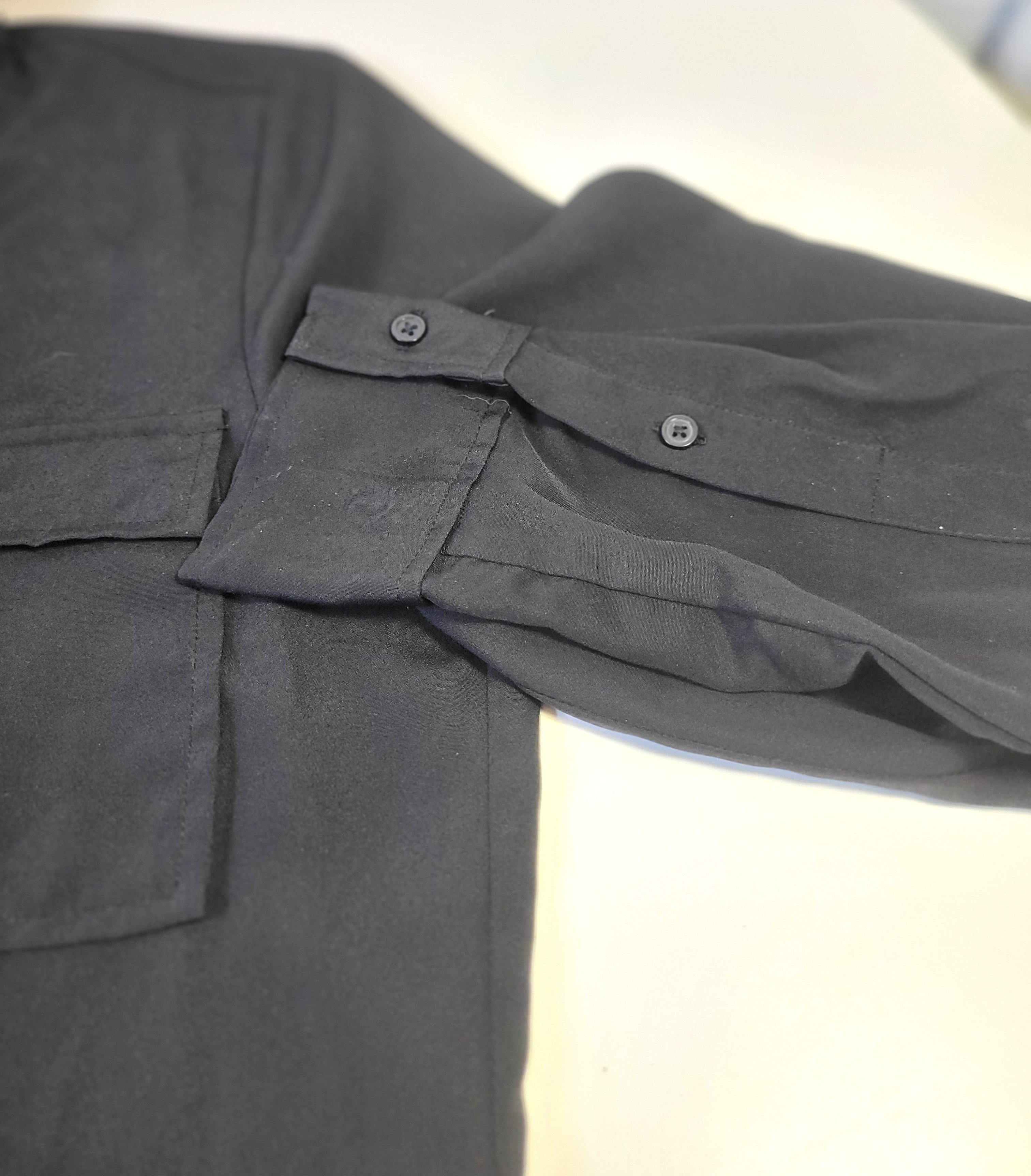 Joe Fresh Black Long Sleeve Button Front Shirt Dress Side Slits - photo 3