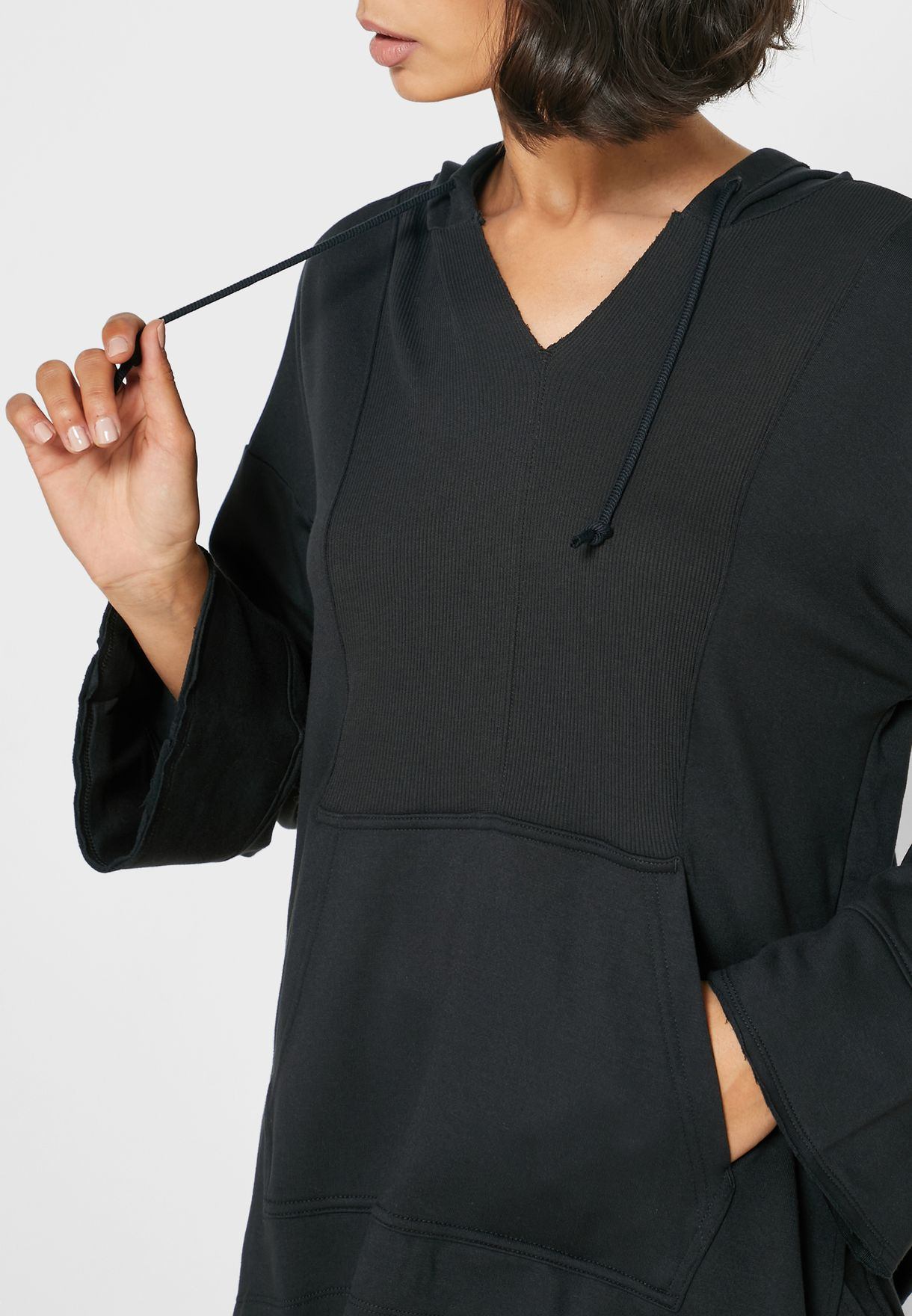 BNWT Retail $90 Nike Yoga Dri-FIT Black Hoodie Sweater - photo 5