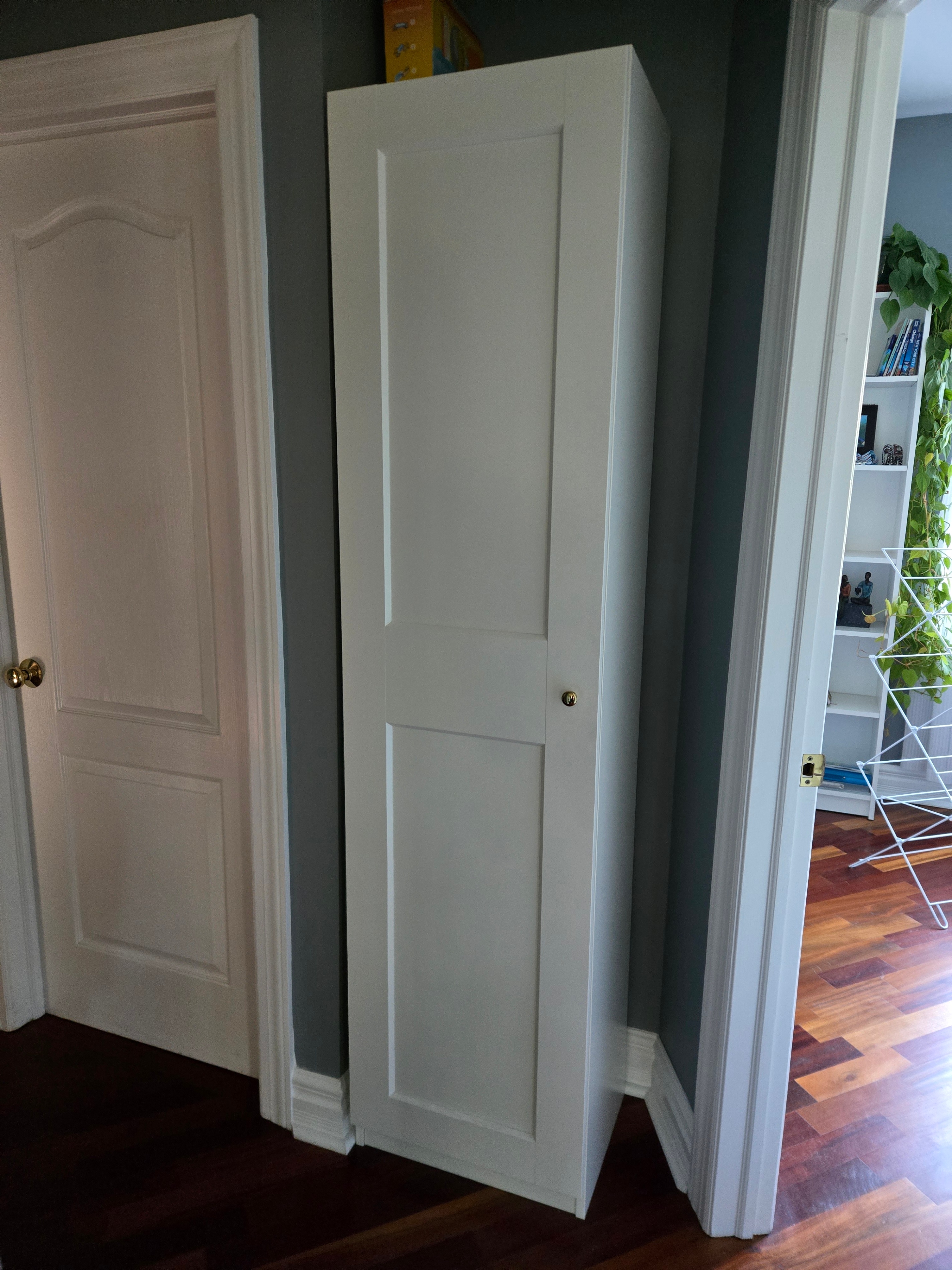 IKEA PAX Wardrobe/Storage Cabinet, White (Gold Knob)