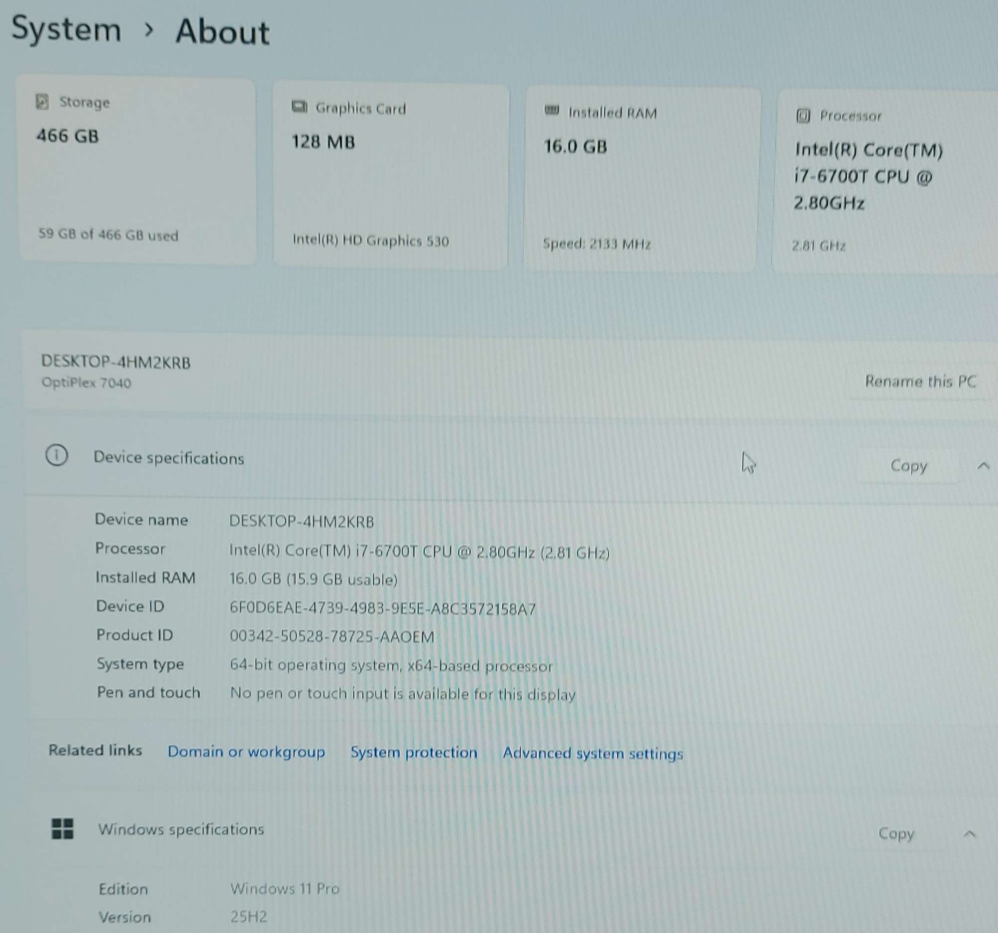 🖥️ Dell OptiPlex 7040 – i7 (6th Gen) 16GB 500GB SSD - photo 5