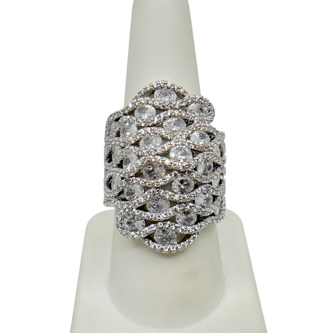 FZN 925 sterling silver Cubic Zirconia cocktail ring - photo 3