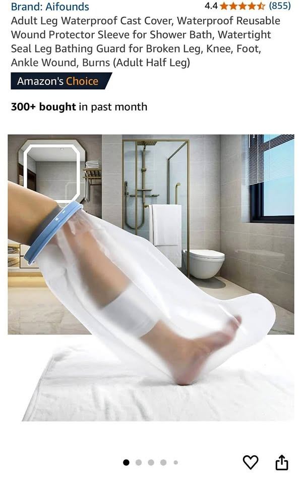Aifounds Waterproof Adult Half-Leg Cast Cover & Wound Protector