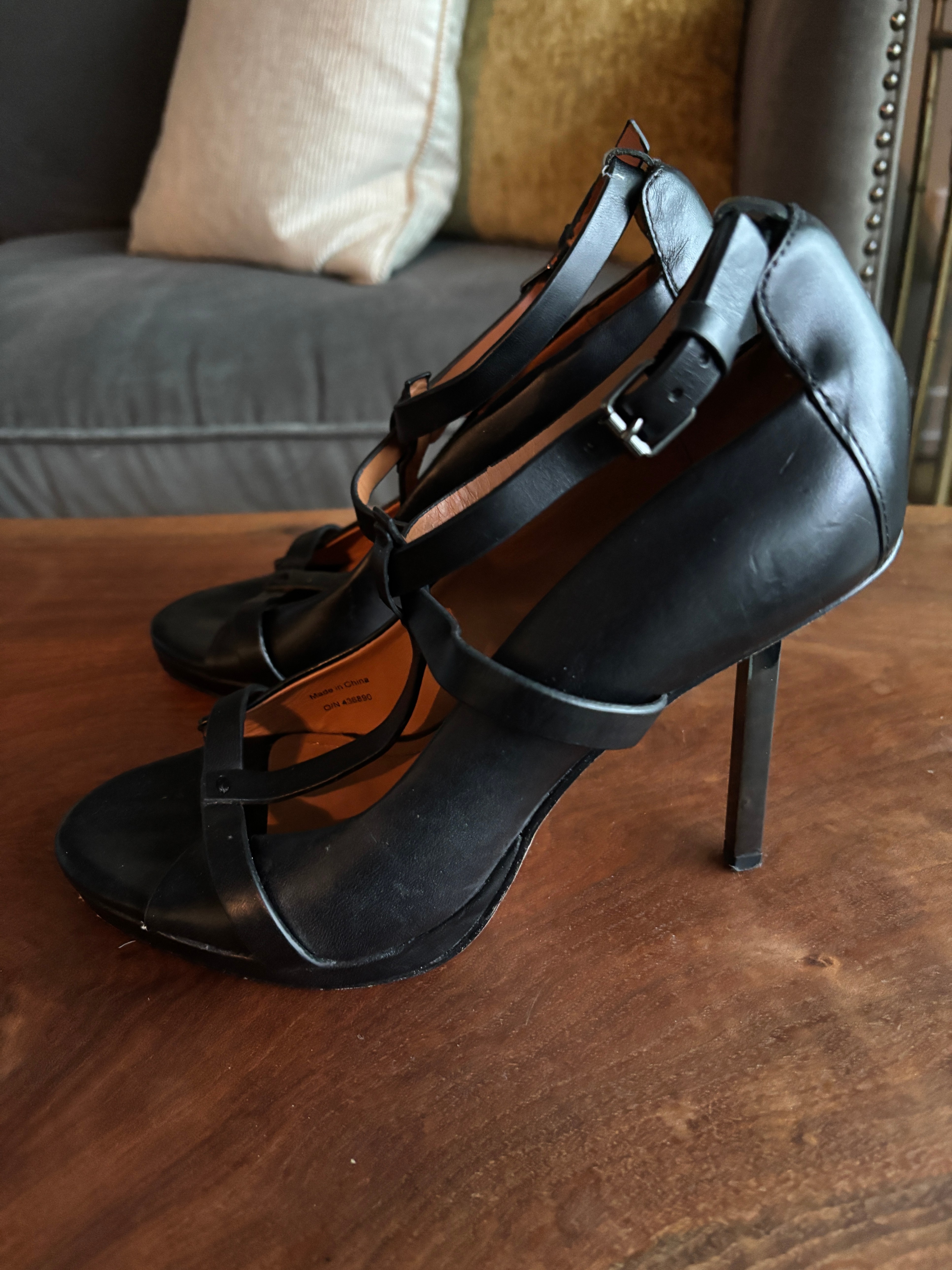 &OtherStories Black Leather Cage Platform Heels - 37 EU / 6.5 US - photo 3